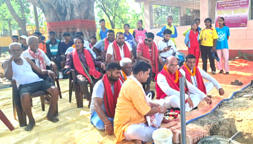 पविमाबि क्रिकेट खेल मैदानको स्तरोन्नती कार्यको शिलान्यास