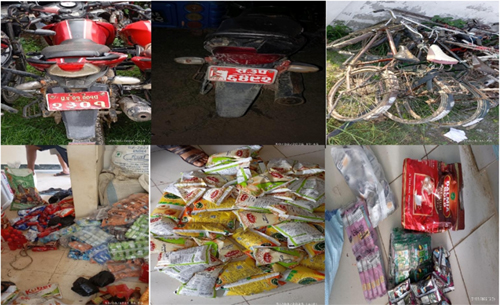 भन्सार छलिका सामानसहित दुई मोटरसाइकल र आधा दर्जन साइकल प्रहरी नियन्त्रणमा