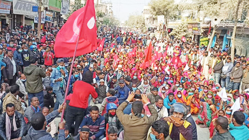 ओली बिरुद्ध नेकपाको बृहत प्रदर्शन