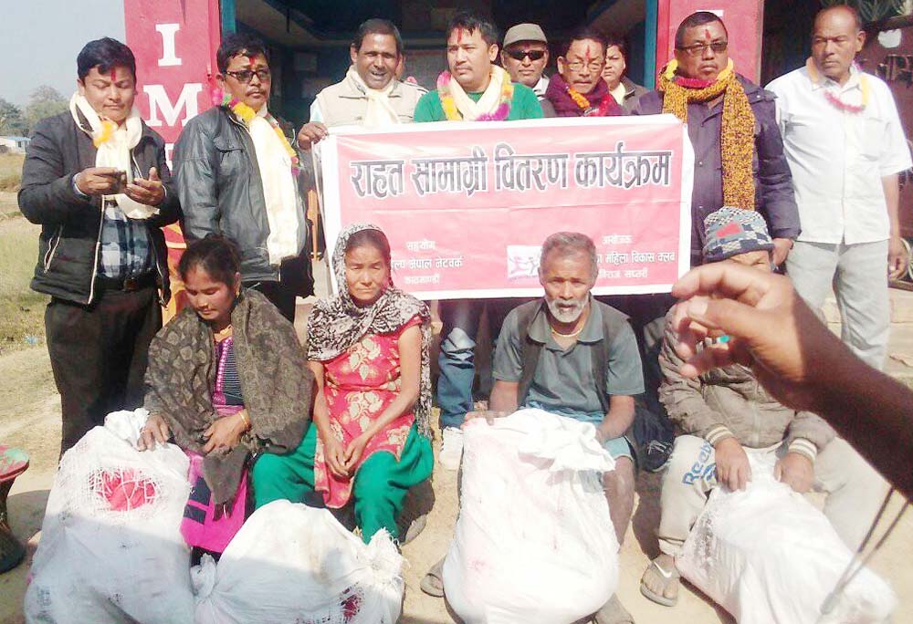 हात्तीपीडितलाई क्लबद्वारा राहत प्रदान
