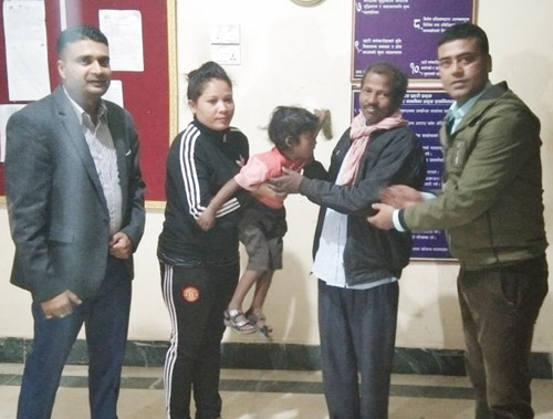वेपत्ता भएको केही घण्टामै प्रहरीले गर्यो बालकको उद्दार